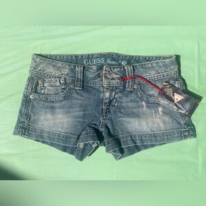 GUESS JEANS Low-Rise Washed Blue Jean Shorts NEW WITH TAGS SIZE 24
